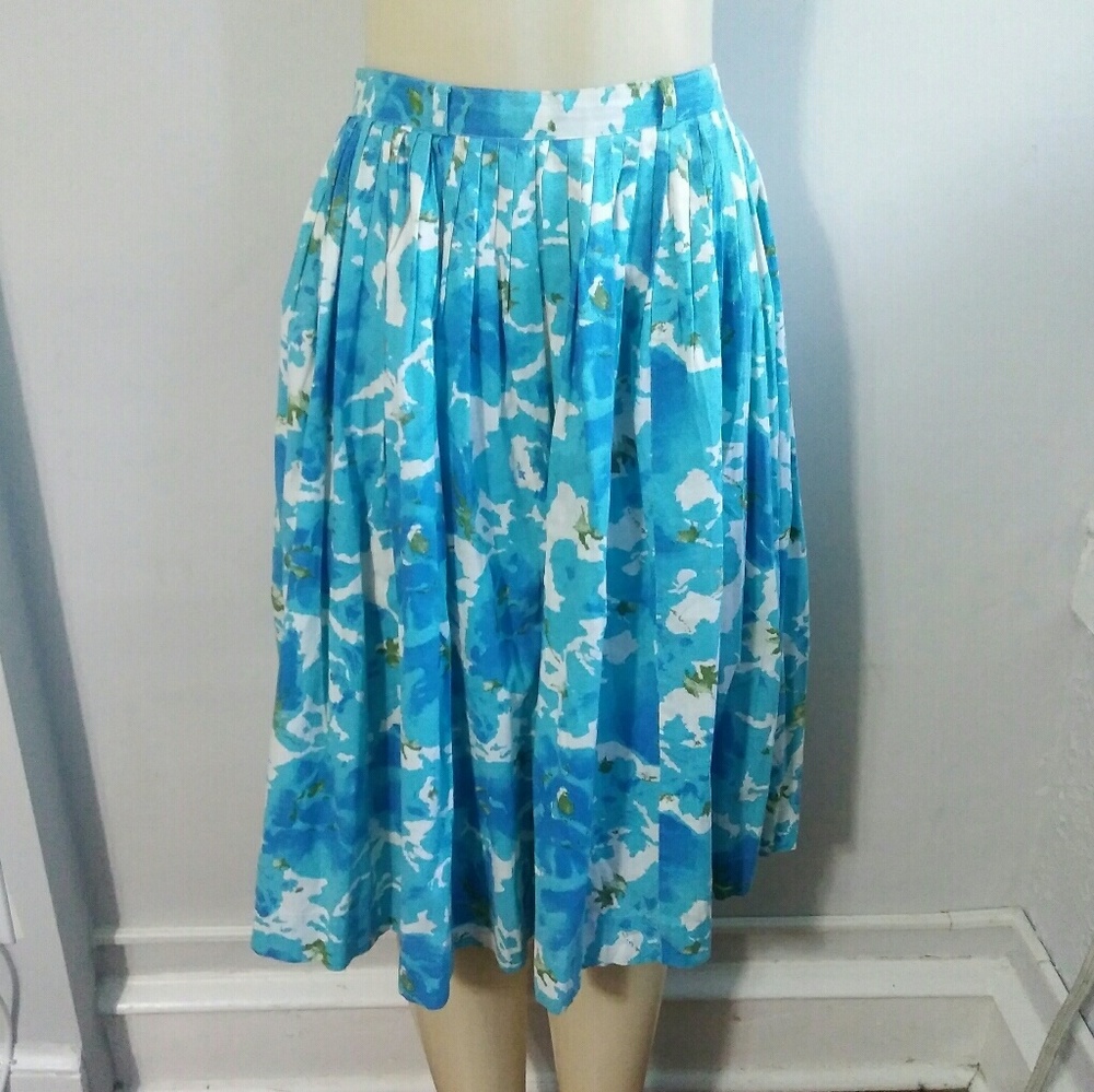 Tropical Print Derby A-Line Skirt